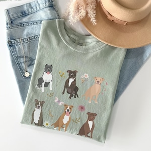 Pitbull cottagecore t shirt, pitbull shirt, pitbull mom, pitbull lover, pittie, pitbull gifts, gift for pitbull lover, American pitbull tee