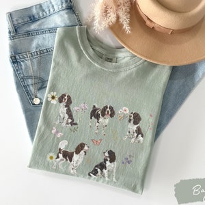 English Springer Spaniel Cottagecore t shirt, English Springer Spaniel, English Springer Spaniel gifts, Springer Spaniel mom, Comfort colors