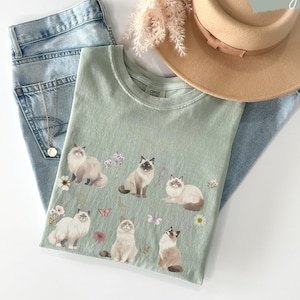 Ragdoll cat Cottagecore t shirt, Ragdoll cat, Ragdoll cat t shirt, Ragdoll cat lover, Ragdoll cat mom, Cat mom t shirt, Ragdoll cat owner