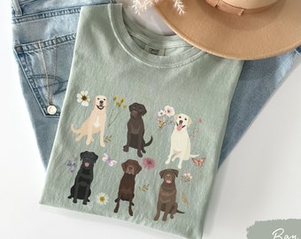 Labrador cottage core t shirt, labrador retriever, Labrador mom, Labrador Retriever, Labrador Retriever gift, cottage core, labrador gifts