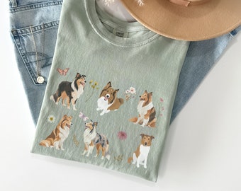 Rough Collie Cottagecore, T-shirt Rough Collie, Rough collie, maman Rough Collie, cadeau Rough Collie, propriétaire de Rough Collie, amateur de Rough Collie