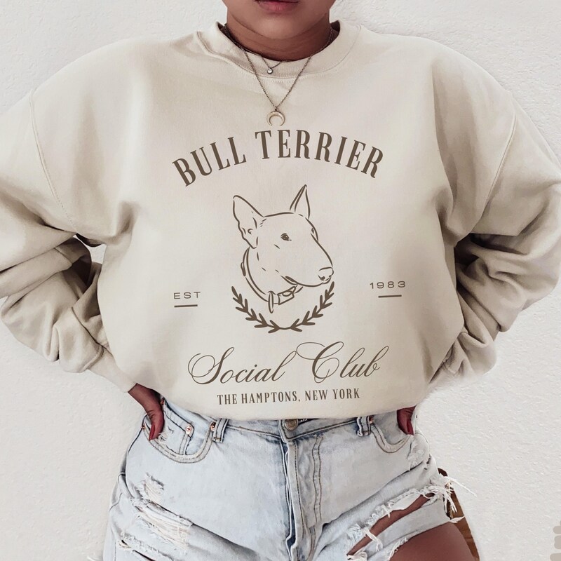 Bull Terrier Pattern Print Men Pullover Hoodie