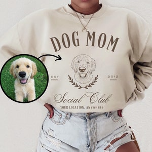 Custom Dog mom Social Club Sweatshirt, Custom Dog Sweatshirt, Personalized Dog Sweatshirt, Dog Sweatshirt custom, Dog mom crewneck, Dog mom