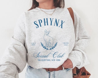 Sphynx Cat Social Club sweatshirt, Sphynx Cat, Sphynx, Sphynx Cat apparel, Cat mom Sweatshirt, Sphynx Cat gift, Cat lady gift