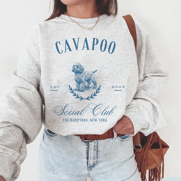 Cavapoo Social Club sweatshirt, Cavapoo, Cavapoo sweatshirt, Cavapoo mom, Cavapoo gift, Dog mom crewneck, Dog mom sweatshirt, Cavapoo lover