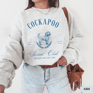 Custom Cockapoo Social Club Sweatshirt, Cockapoo Sweatshirt, Cockapoo, Cockapoo mom, Cockapoo gift, Dog mom crewneck, Dog mom sweatshirt