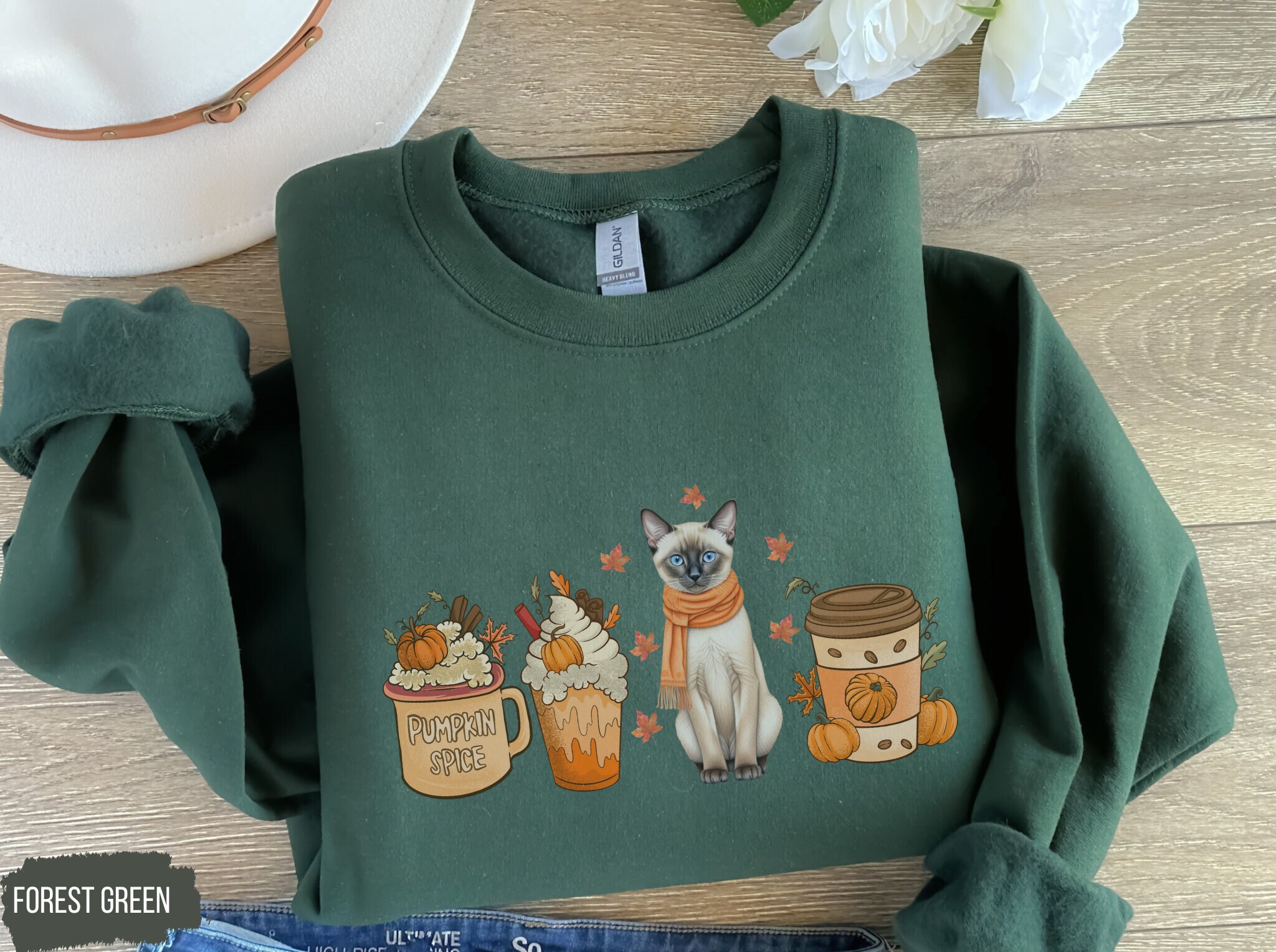 Siamese Fall Sweatshirt, Siamese cat, Siamese cat mom, Fall coffee sweatshirt, Siamese cat gift, Siamese Fall, Siamese lover, Cat mom