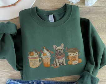 French Bulldog Fall Coffee Sweatshirt, French bulldog sweatshirt, French bulldog gifts, french bulldog mom, French Bulldog T shirt, Frenchie