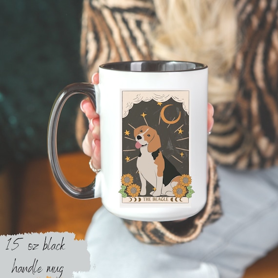 Beagle Tarot Card mug, Beagle dog mug, Beagle gifts, Beagle coffee mug, Beagle mom, Dog mom gift,  best dog mom mug,