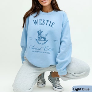 Custom Westie Social Club Sweatshirt, Westie Sweatshirt, Westie gifts, Westie mom, Tabby cat, West Highland Terrier dog, Dog mom crewneck image 7