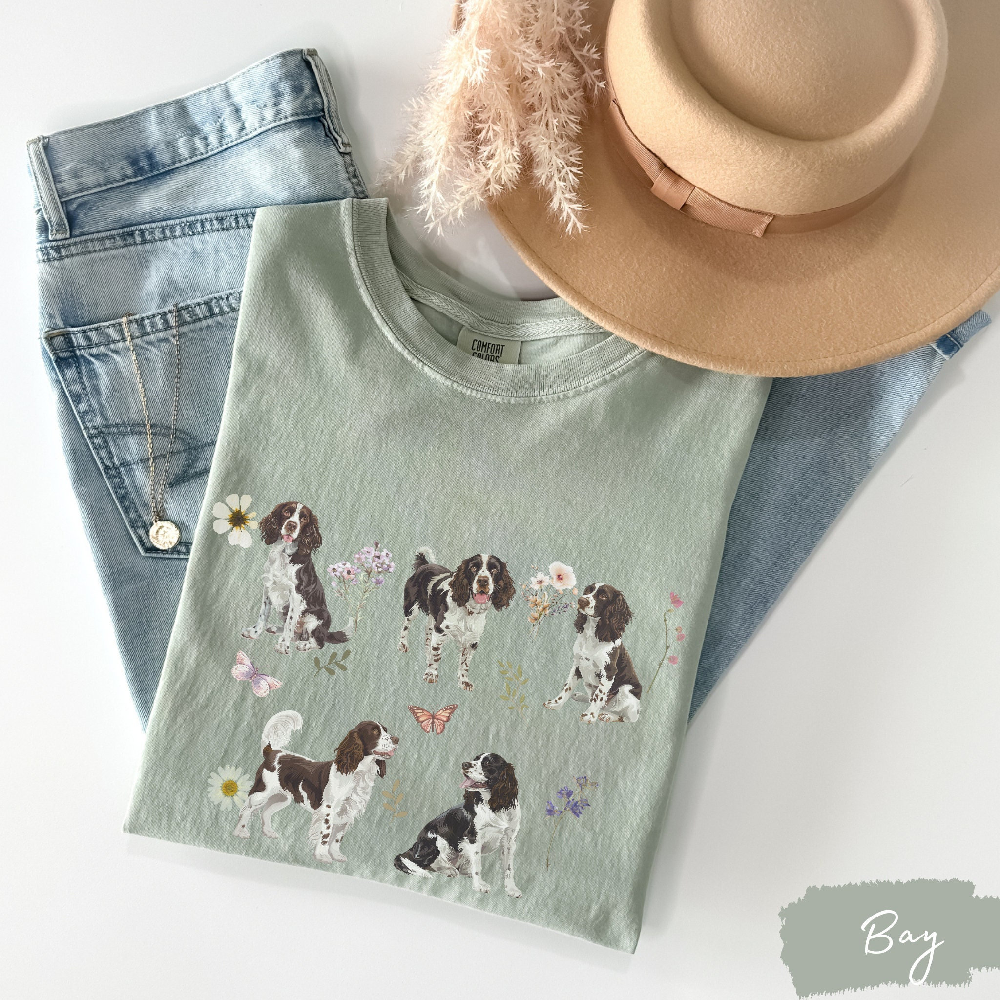 English Springer Spaniel Cottagecore t shirt, English Springer Spaniel, English Springer Spaniel gifts, Springer Spaniel mom, Comfort colors