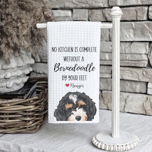 Custom Bernedoodle Kitchen Towel, Bernedoodle gift, custom kitchen tea towel, Bernedoodle owner, Bernedoodle dog mom, Bernedoodle lover
