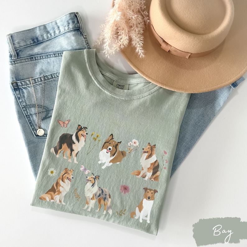 Rough Collie Cottagecore, Rough Collie t shirt, Rough collie, Rough Collie mom, Rough Collie gift, Rough collie owner, Rough collie lover image 1