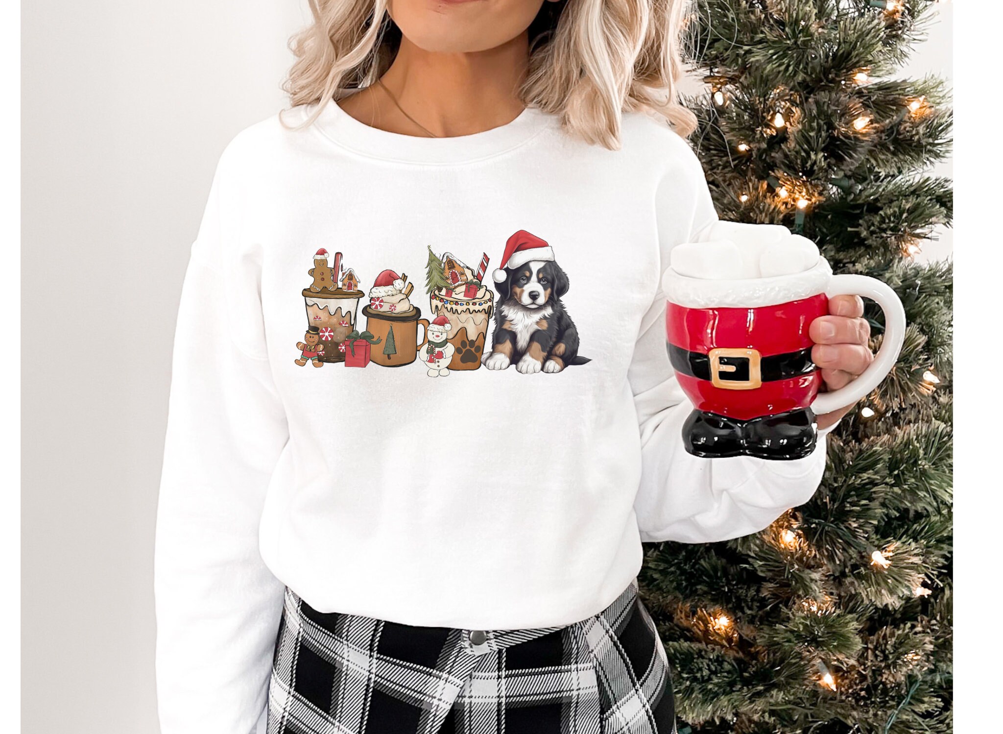 Bernese Mountain Dog Christmas Sweatshirt, Bernese Mountain Dog T