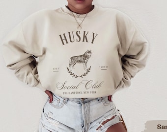 Husky Dog Social Club Sweatshirt, Siberian Husky, Husky, Siberian Husky Sweatshirt, Siberian Husky Shirt, Husky Hund Mutter, Husky Besitzer,