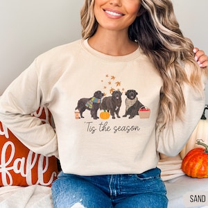 Newfoundland dog fall sweatshirt, Newfoundland dog sweatshirt, Newfoundland fall, Newfoundland mom, Newfoundland gift, Newfoundland owner