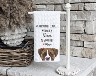 Custom Boxer Dog Kitchen Towel, Boxer dog gift, custom kitchen dog towel, Boxer dog, Boxer dog home decor, Boxer dog mom, Boxer dog lover