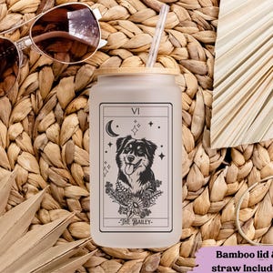 Custom Tarot dog tumbler Gift, Custom dog tumbler, Dog mom gift, Custom dog gift, Dog mom gift, Custom photo tumbler, Dog portrait, bild 3
