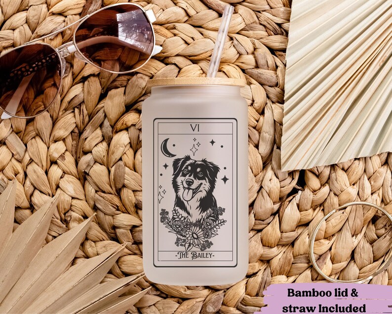 Custom Tarot dog tumbler Gift, Custom dog tumbler, Dog mom gift, Custom dog gift, Dog mom gift, Custom photo tumbler, Dog portrait, bild 3