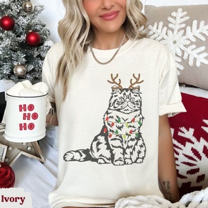 Comfort Colors® Persian Cat Christmas tshirt, Persian cat gift, Persian Cat Christmas, Persian cat mom, Christmas cat shirt, Persian cat mom