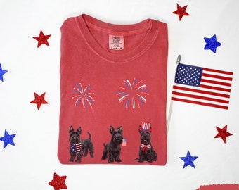Scottish Terrier Patriotic shirt, Scottish Terrier, Scottish Terrier shirt, Scottie Terrier mom, Scottie Terrier gift, 4th of July Dog