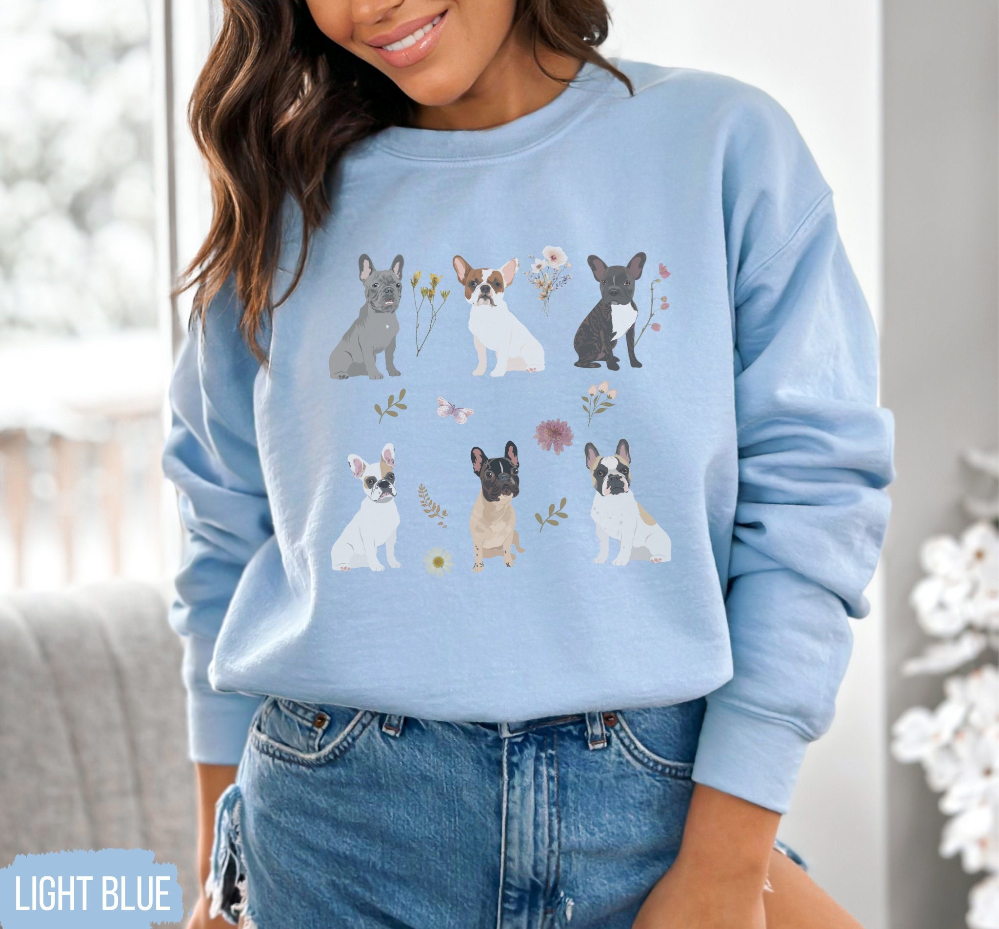 French Bulldog Cottagecore sweatshirt, French bulldog sweatshirt, french bulldog gifts, French bulldog mom, gifts for french bulldog lovers