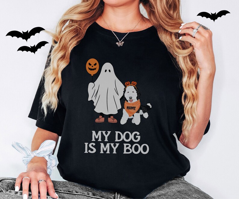 Custom Sheepadoodle dog Halloween shirt, Sheepadoodle shirt, Sheepadoodle, Sheepadoodle gift, Sheepadoodle mom,Halloween dog shirt image 2