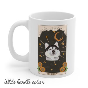 Husky tarot card mug, husky mug, Husky gifts, Siberian Husky, Husky mom gift, Husky Lover Coffee Cup, Dog tarot card mug, Husky owner gift image 4
