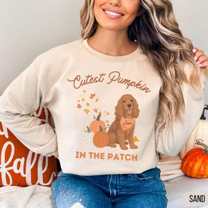 Custom Cocker Spaniel dog mom pumpkin patch sweatshirt, Pumpkin spice, Pumpkin patch, Cocker Spaniel owner gift, Cocker Spaniel dog lover