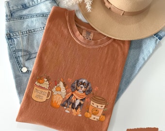 King Charles Cavalier Spaniel Fall shirt, Pumpkin Patch shirt, Cavalier Spaniel tshirt, Cavalier Spaniel gifts, Fall coffee shirt, Fall tee