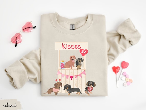 Dachshund Valentines Day Sweatshirt, Dachshund Sweatshirt, doxie shirt, long haired dachshund, dachshund mom, dachshund gift, dachshund
