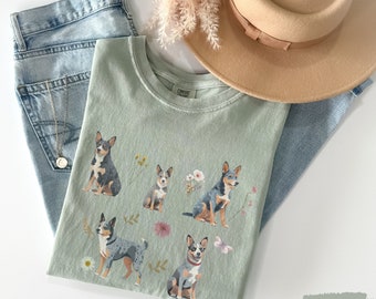 Australian cattle dog cottage core t shirt,  Blue heeler shirt, Australian Cattle dog, Blue heeler, Blue heeler gifts, Blue heeler mom