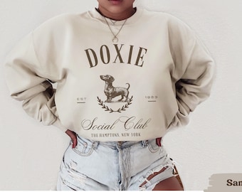 Dachshund Social Club Sweatshirt, Dachshund Sweatshirt, Dachshund, Doxie, Dachshund mom, Long haired Dachshund, Dachshund gift, Doxie