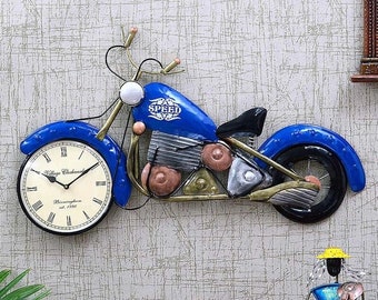 HARKEY Bike with Clock Wall decor | Wall Clocks | Wall Hangings | Meta Wall Décor | Home decor, Metal Wall Art, Wall Watch, Best for Gifting