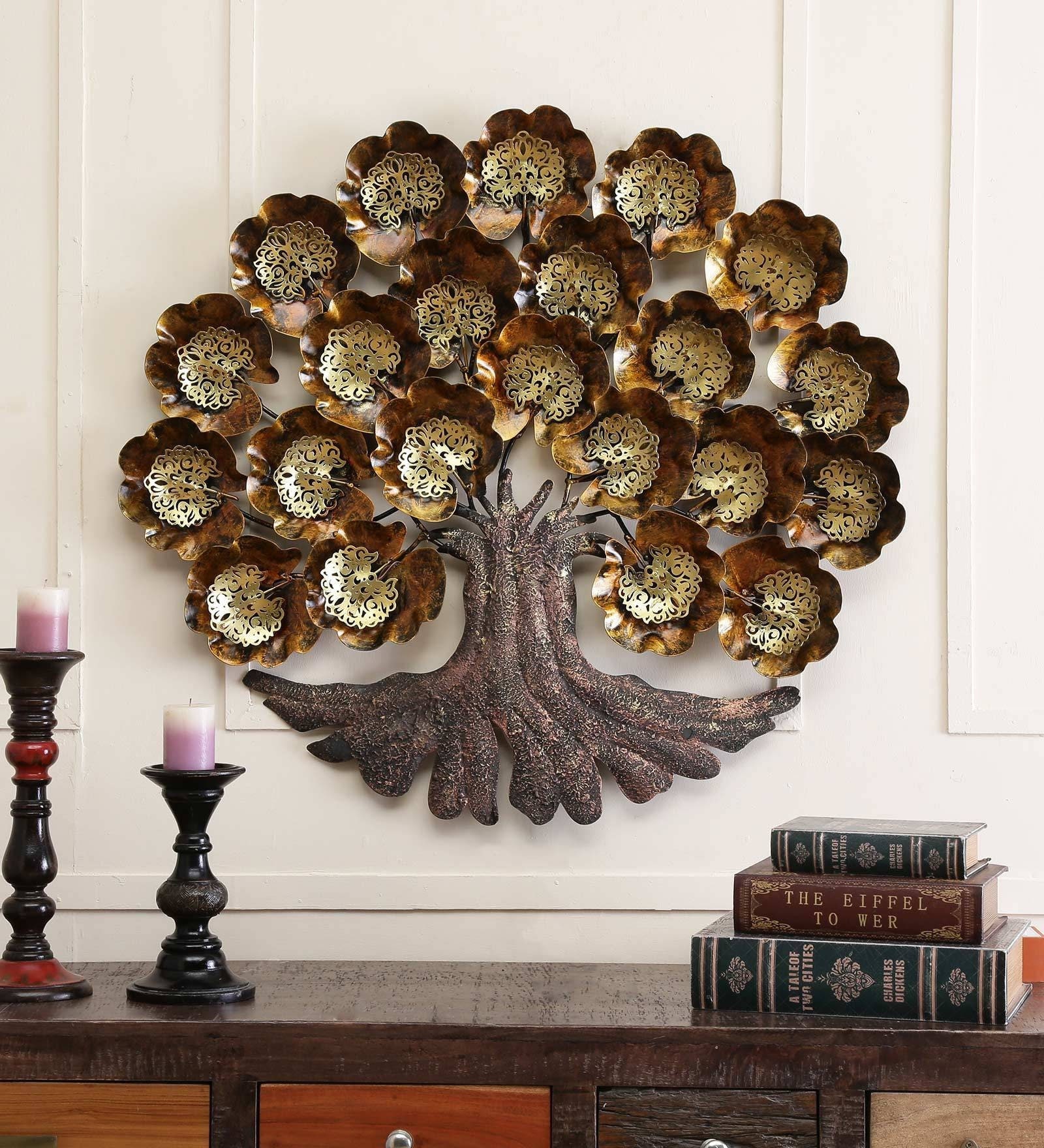 Metal tree wall art with lights best sale