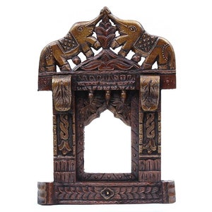 Traditional Indian Jharokha Mirror Frame Mirror Wall Decore Wall Hangings Wooden Photo Frame Home Decor Furniture image 6