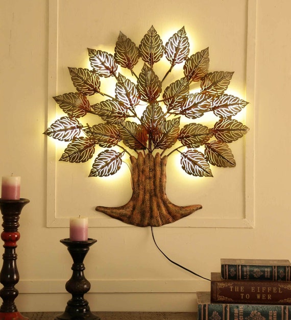 Tree With LED Lights Wall Decor Metal Art Tree Wall Decor Home