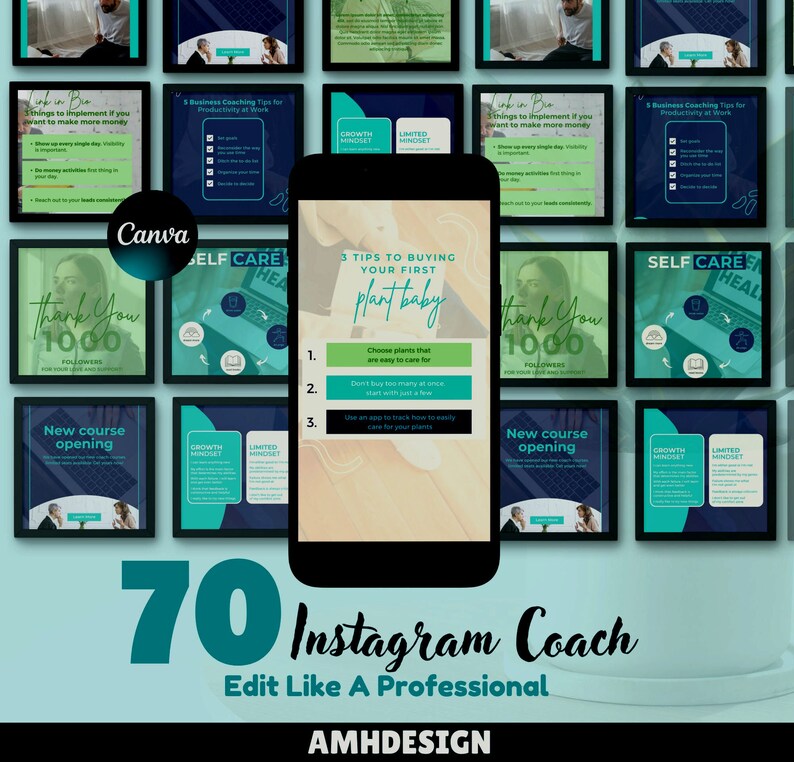 70 Instagram Template Coach | Coaching Plan Template | Business Coach ...