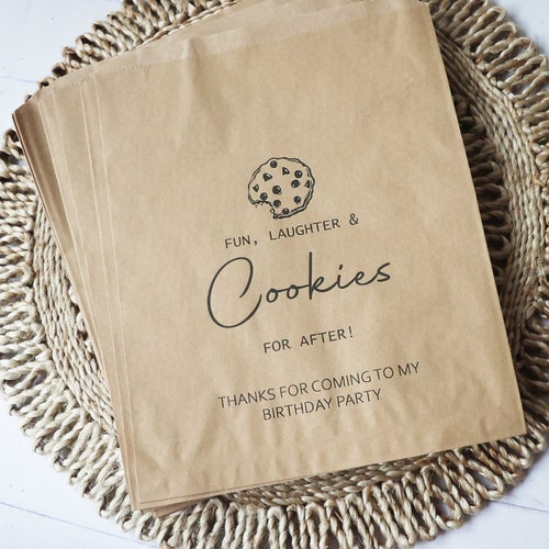 COOKIE BAG, Party Favour, Custom Party Favors, Custom Brown Paper Bags, Popcorn Bag, Thank You Favor, Affordable Favors, Candy Bag,