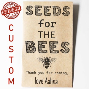 SEEDS FOR BEES, Thank You Seed Packets, Custom Sunflower Seed Packets, Cute Thank You Favor, Affordable Favors, Gift, Unique Favor
