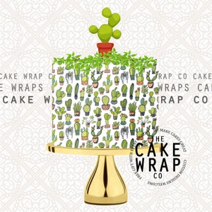 CAKE WRAP, Edible Icing, Cake Wrap, Icing Sheet, Icing Sheet for Cake, Cake, Cake Decorating, Cactus Cake Wrap
