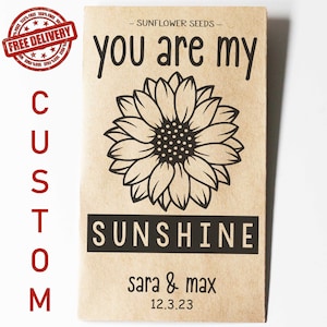SUNFLOWER SEEDS, Wedding Seed Packets, Custom Seed Packets, Eco packets, Thank You Favor, Affordable Favors, Gift, Unique Favor, Sunflowers