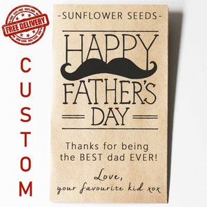 Father&#39;s Day Gift, Father&#39;s Day Stall, Custom Seed Packets, Father&#39;s Day Favor, Bee Seeds, Gift for Dad, Unique Favor, Sunflower Seeds, Gift