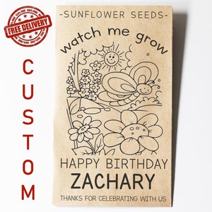 Sunflower Seed Packets, Custom Seed Packets, Birthday Seed Packets, Cute Thank You Favor, Affordable Favors, Gift, Unique Favor, Sunflowers
