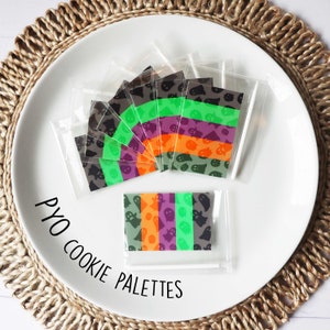 PYO HALLOWEEN COOKIE, Paint Your Own Cookie, Rainbow Edible Paint Palette, Paint a Cookie, Edible Paint, Halloween Cookie Palette