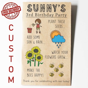 THANK YOU SEEDS, Seed Packets, Custom Seed Packets, Birthday Favor, Nurse Gift, Teacher Gift, Unique Favor, Party Favour, Sunflower Seeds