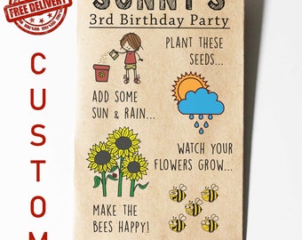 THANK YOU SEEDS, Seed Packets, Custom Seed Packets, Birthday Favor, Nurse Gift, Teacher Gift, Unique Favor, Party Favour, Sunflower Seeds