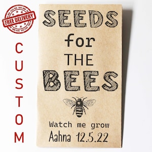 SEEDS FOR BEES, Thank You Seed Packets, Custom Sunflower Seed Packets, Cute Thank You Favor, Affordable Favors, Gift, Unique Favor