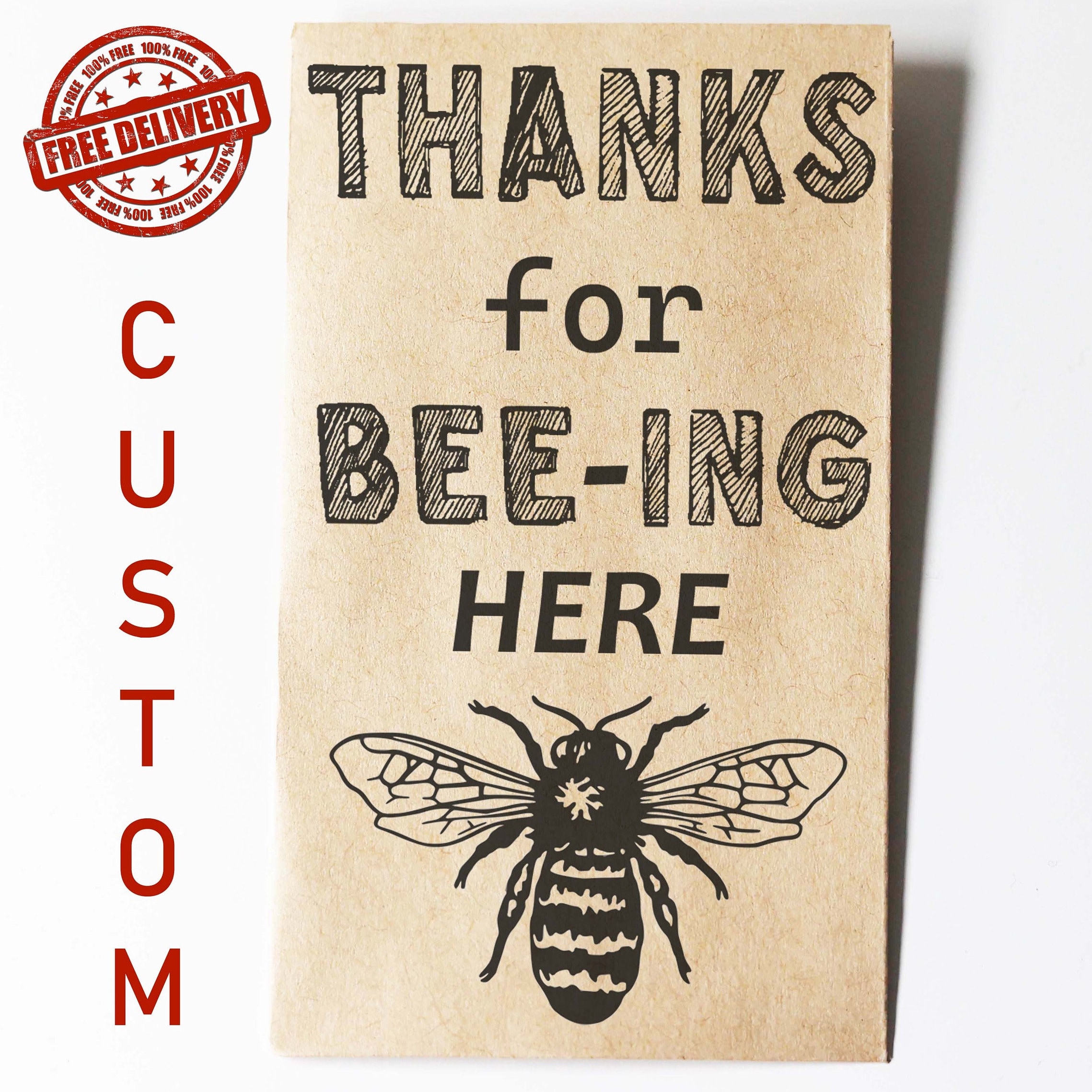 SEED PACKETS, Gratitude Seed Packets, Custom Seed Packets, Thank You Favor, Nurse Gift, Teacher Gift, Unique Favor, Thanks for Bee-ing Here
