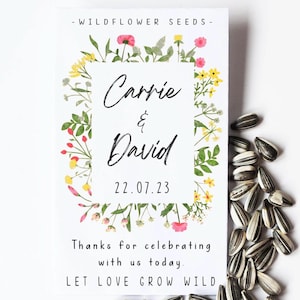 BOMBONIERE PER MATRIMONIO, Bustine di semi per bomboniere, Bustine di semi personalizzate per matrimonio, Bomboniera di ringraziamento, Bomboniere economiche, Regalo, Bomboniera unica